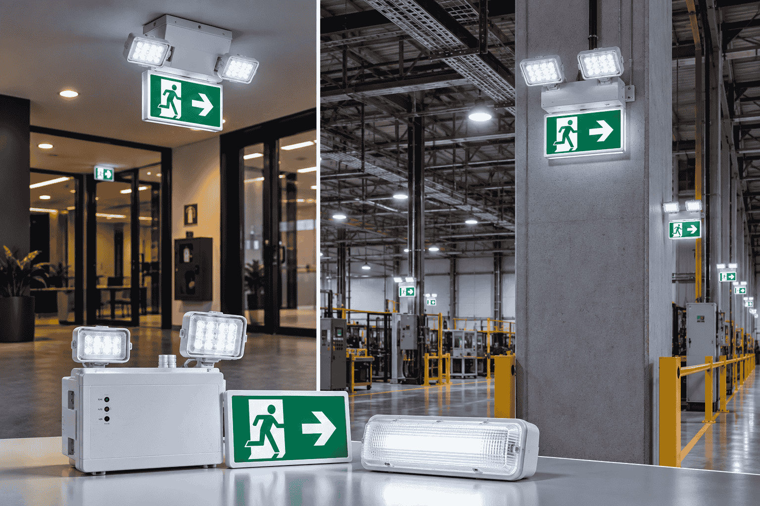 Iluminação de emergência comercial