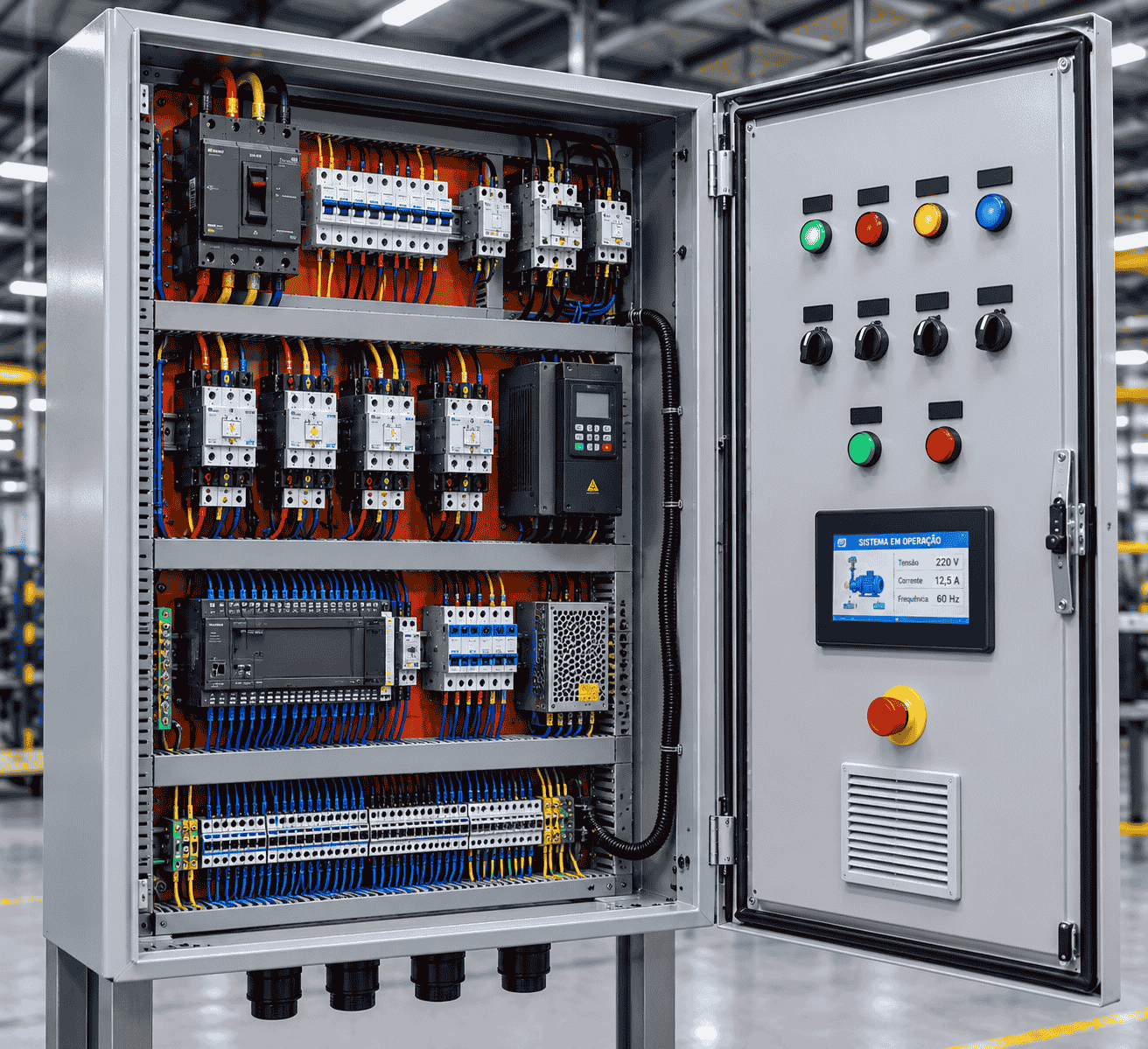 Painel de comando industrial